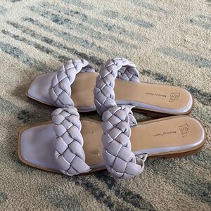 Time and Tru Purple Braided Slide Sandals